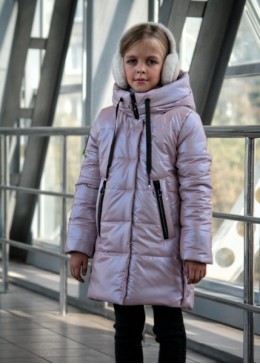 Happy Family розовое зимнее пальто-пуховик для девочки Стелла